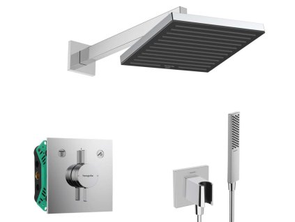 Hansgrohe Sprchový set s batériou pod omietku, s telesom, 26x26 cm, chróm SANI21HHH001-HG