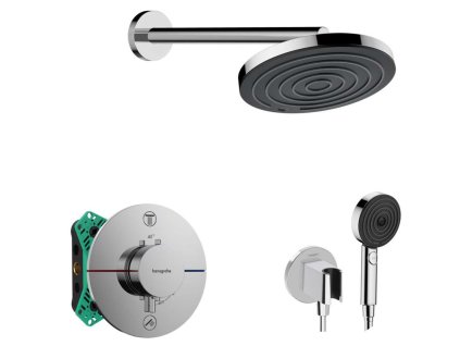 Hansgrohe  Sprchový set s termostatom pod omietku, s telesom, priemer 26 cm, 3 prúdy, chróm SANI21HHH002-HG