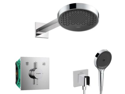 Hansgrohe  Sprchový set s batériou pod omietku, s telesom, priemer 25 cm, 3 prúdy, chróm SANI21HHH005-HG