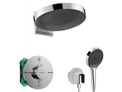 Hansgrohe  Sprchový set s termostatom pod omietku, s telesom, priemer 36 cm, 3 prúdy, chróm SANI21HHH010-HG
