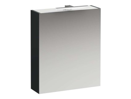 Laufen Base Zrkadlová skrinka s LED osvetlením, 70x60x19 cm, 1 dvierka, pánty vpravo, sivá H4027521102661