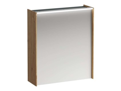 Laufen Lani Zrkadlová skrinka s LED osvetlením, 71x62x21 cm, 1 dvierka, pánty vľavo, dub H4037311122671
