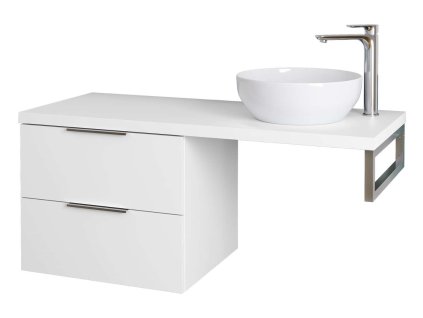kielle Idolio Skrinka 60x50x50 cm, vrátane konzoly a dosky pod umývadlo 120 cm, s výrezom, lesklá biela 50024S120