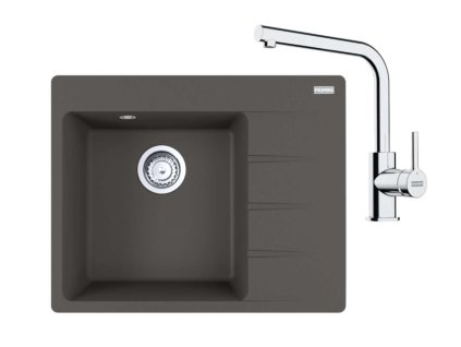 Franke Sety Kuchynský set G249ŠB, fragranitový drez CNG 611-62 TL/2 a batéria FS 3230.031, šedá bridlica/chróm 114.0720.166