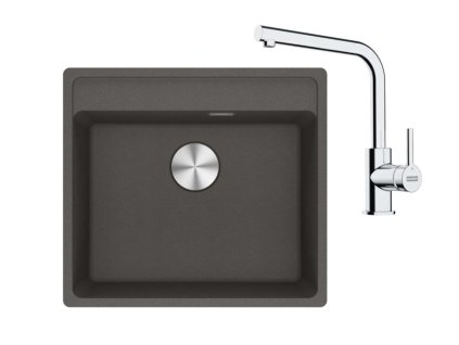 Franke Sety Kuchynský set G255ŠB, fragranitový drez MRG 610-52 RTL a batéria FS 3230.031, šedá bridlica/chróm 114.0720.182