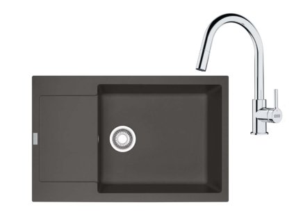 Franke Sety Kuchynský set G260ŠB, fragranitový drez MRG 611-78 BB a batéria FS 3229.031, šedá bridlica/chróm 114.0720.187