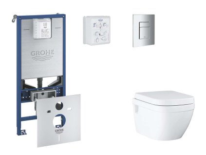 Grohe Rapid SLX Set predstenovej inštalácie, klozetu, dosky SoftClose a tlačidla Skate Cosmopolitan, chróm SANI11BB2107-GR