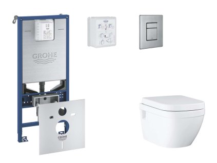 Grohe Rapid SLX Set predstenovej inštalácie, klozetu, dosky SoftClose a tlačidla Skate Cosmopolitan, kefovaná nerezová oceľ SANI11BB2109-GR