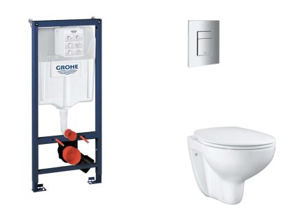 Grohe Rapid SL Set predstenovej inštalácie, klozetu, dosky SoftClose a tlačidla Skate Cosmopolitan, chróm SANI11BB2113-GR