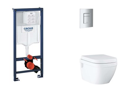 Grohe Rapid SL Set predstenovej inštalácie, klozetu, dosky SoftClose a tlačidla Skate Cosmopolitan, matný chróm SANI11BB2120-GR