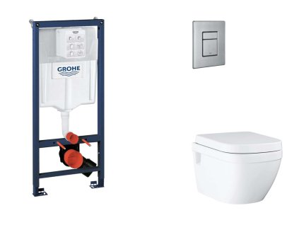 Grohe Rapid SL Set predstenovej inštalácie, klozetu, dosky SoftClose a tlačidla Skate Cosmopolitan, kefovaná nerezová oceľ SANI11BB2121-GR