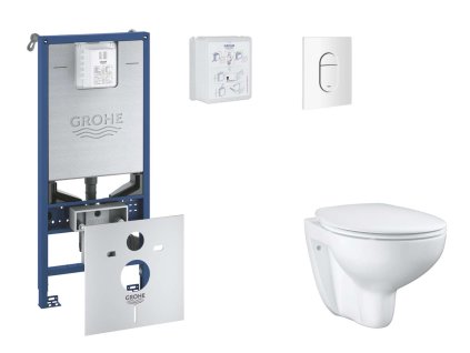 Grohe Rapid SLX Set predstenovej inštalácie, klozetu, dosky SoftClose a tlačidla Arena Cosmopolitan, alpská biela SANI11BB3102-GR