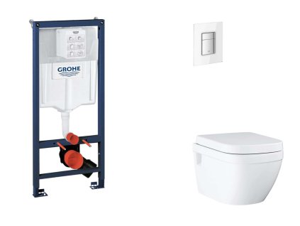 Grohe Rapid SL Set predstenovej inštalácie, klozetu, dosky SoftClose a tlačidla Skate Cosmopolitan, Moon White SANI11BB3127-GR