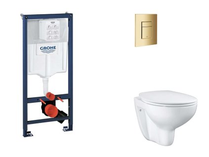 Grohe Rapid SL Set predstenovej inštalácie, klozetu, dosky SoftClose a tlačidla Skate Cosmopolitan, Cool Sunrise SANI11BB4122-GR