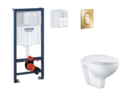 Grohe Rapid SL Set predstenovej inštalácie, klozetu, dosky SoftClose a tlačidla Arena Cosmopolitan S, Cool Sunrise SANI11BB4125-GR