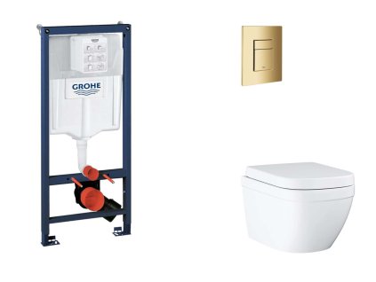 Grohe Rapid SL Set predstenovej inštalácie, klozetu, dosky SoftClose a tlačidla Skate Cosmopolitan, Triple Vortex, Cool Sunrise SANI11BB4127-GR