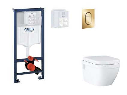 Grohe Rapid SL Set predstenovej inštalácie, klozetu, dosky SoftClose a tlačidla Arena Cosmopolitan S, Cool Sunrise SANI11BB4135-GR