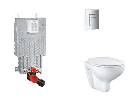 Grohe Uniset Set predstenovej inštalácie, klozetu, dosky SoftClose a tlačidla Skate Cosmopolitan, chróm SANI15BB2101-GR