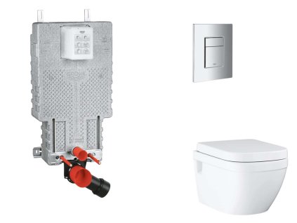 Grohe Uniset Set predstenovej inštalácie, klozetu, dosky SoftClose a tlačidla Skate Cosmopolitan, chróm SANI15BB2107-GR