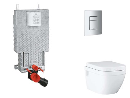 Grohe Uniset Set predstenovej inštalácie, klozetu, dosky SoftClose a tlačidla Skate Cosmopolitan, matný chróm SANI15BB2108-GR