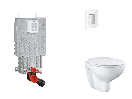 Grohe Uniset Set predstenovej inštalácie, klozetu, dosky SoftClose a tlačidla Skate Cosmopolitan, Moon White SANI15BB3103-GR