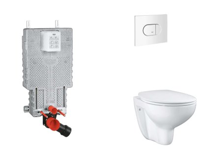 Grohe Uniset Set predstenovej inštalácie, klozetu, dosky SoftClose a tlačidla Arena Cosmopolitan, alpská biela SANI15BB3104-GR