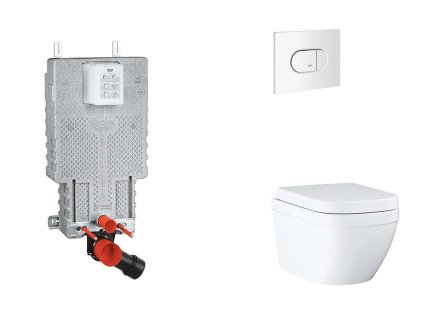 Grohe Uniset Set predstenovej inštalácie, klozetu, dosky SoftClose a tlačidla Arena Cosmopolitan, Triple Vortex, alpská biela SANI15BB3108-GR