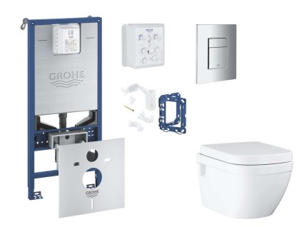 Grohe Rapid SLX Set predstenovej inštalácie, klozetu, dosky SoftClose, tlačidla Skate Cosmopolitan a súpravy na vhadzovanie tabliet, chróm SANI11BB2129-GR