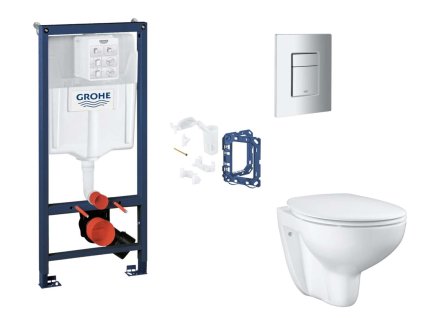 Grohe Rapid SL Set predstenovej inštalácie, klozetu, dosky SoftClose, tlačidla Skate Cosmopolitan a súpravy na vhadzovanie tabliet, matný chróm SANI11BB2134-GR