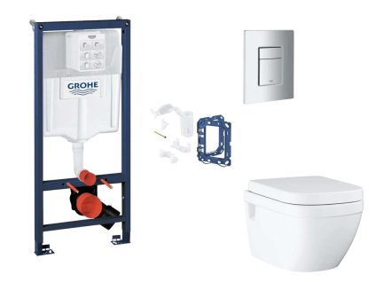 Grohe Rapid SL Set predstenovej inštalácie, klozetu, dosky SoftClose, tlačidla Skate Cosmopolitan a súpravy na vhadzovanie tabliet, matný chróm SANI11BB2138-GR
