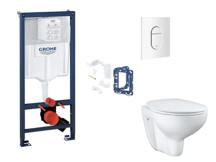 Grohe Rapid SL Set predstenovej inštalácie, klozetu, dosky SoftClose, tlačidla Arena Cosmopolitan a súpravy na vhadzovanie tabliet, alpská biela SANI11BB3146-GR