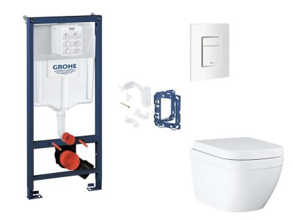 Grohe Rapid SL Set predstenovej inštalácie, klozetu, dosky SoftClose, tlačidla Skate Cosmopolitan a súpravy na vhadzovanie tabliet, Triple Vortex, alpská biela SANI11BB3148-GR