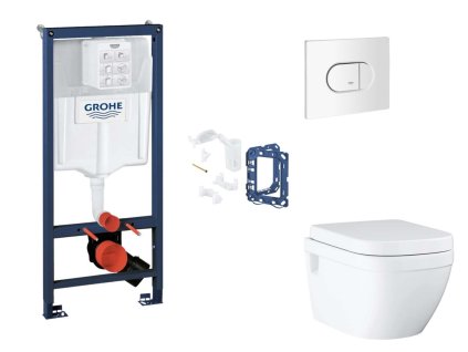 Grohe Rapid SL Set predstenovej inštalácie, klozetu, dosky SoftClose, tlačidla Arena Cosmopolitan a súpravy na vhadzovanie tabliet, alpská biela SANI11BB3153-GR