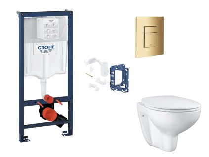 Grohe Rapid SL Set predstenovej inštalácie, klozetu, dosky SoftClose, tlačidla Skate Cosmopolitan a súpravy na vhadzovanie tabliet, Cool Sunrise SANI11BB4154-GR