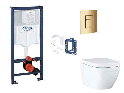 Grohe Rapid SL Set predstenovej inštalácie, klozetu, dosky SoftClose, tlačidla Skate Cosmopolitan a súpravy na vhadzovanie tabliet, Triple Vortex, Cool Sunrise SANI11BB4157-GR