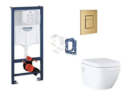Grohe Rapid SL Set predstenovej inštalácie, klozetu, dosky SoftClose, tlačidla Skate Cosmopolitan a súpravy na vhadzovanie tabliet, kefovaný Cool Sunrise SANI11BB4159-GR