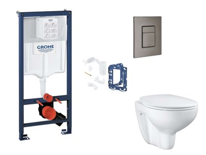 Grohe Rapid SL Set predstenovej inštalácie, klozetu, dosky SoftClose, tlačidla Skate Cosmopolitan a súpravy na vhadzovanie tabliet, kefovaný Hard Graphite SANI11BB5134-GR
