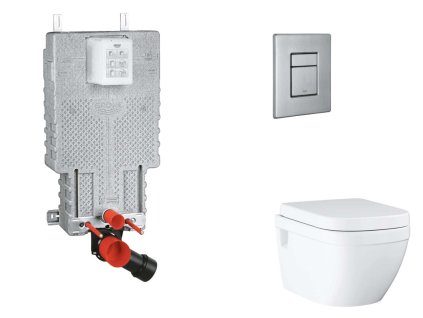 Grohe Uniset Set predstenovej inštalácie, klozetu, dosky SoftClose a tlačidla Skate Cosmopolitan, kefovaná nerezová oceľ SANI15BB2109-GR