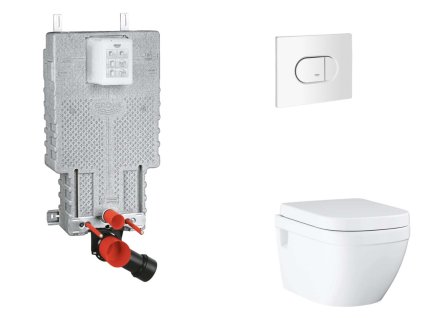 Grohe Uniset Set predstenovej inštalácie, klozetu, dosky SoftClose a tlačidla Arena Cosmopolitan, alpská biela SANI15BB3112-GR