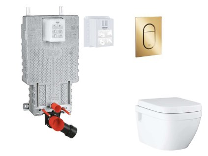 Grohe Uniset Set predstenovej inštalácie, klozetu, dosky SoftClose a tlačidla Arena Cosmopolitan S, Cool Sunrise SANI15BB4115-GR