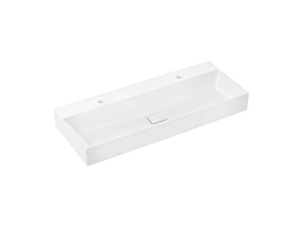 Hansgrohe Xevolos E Dvojumývadlo 120x48 cm, bez prepadu, 2 otvory na batériu, SmartClean, biela 61104450-HG