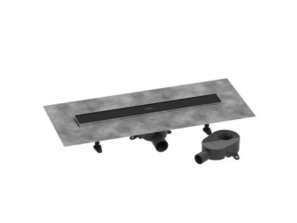 Hansgrohe RainDrain Go Sprchový žľab 60 cm s obojstranným roštom, na vloženie dlažby, matná čierna 56271670-HG