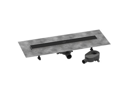 Hansgrohe RainDrain Go Sprchový žľab 70 cm s obojstranným roštom, na vloženie dlažby, matná čierna 56272670-HG