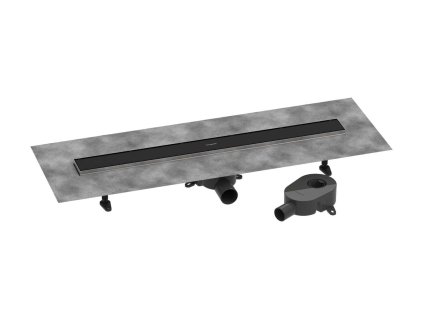 Hansgrohe RainDrain Go Sprchový žľab 80 cm s obojstranným roštom, na vloženie dlažby, matná čierna 56273670-HG