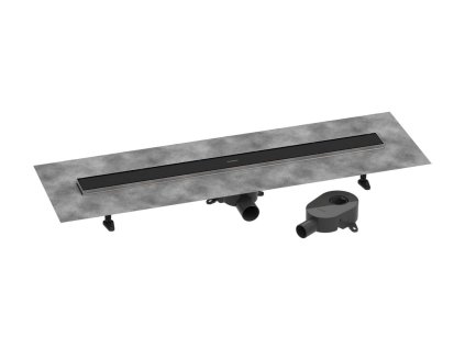 Hansgrohe RainDrain Go Sprchový žľab 90 cm s obojstranným roštom, na vloženie dlažby, matná čierna 56274670-HG