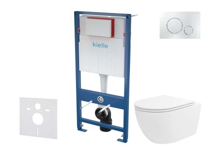 kielle Genesis Set predstenovej inštalácie, klozetu Oudee Vortex, dosky softclose a tlačidla Gemini II, lesklý chróm 30505SS92