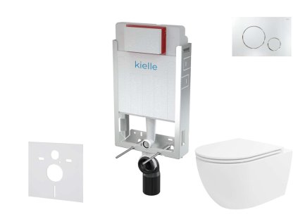 kielle Genesis Set predstenovej inštalácie, klozetu Oudee Vortex, dosky softclose a tlačidla Gemini II, lesklý chróm 30505SZ92