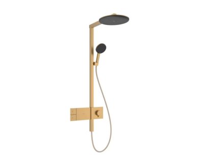 Hansgrohe Raindance Alive S Sprchový set s termostatom, priemer 30 cm, 3 prúdy, kefovaný bronz 24582140-HG