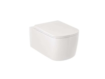 Kludi Resa S Závesné WC s doskou SoftClose, Rimless, Spiralflush, lesklá biela 27WCSET43