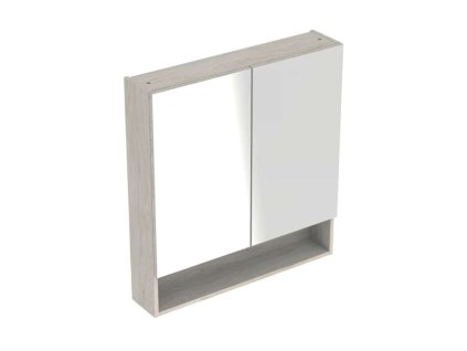Geberit Selnova Square Zrkadlová skrinka 85x59x18 cm, 2 dvierka, svetlý orech hickory 501.267.00.1